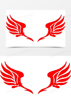红色飞翔创意翅膀