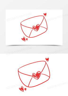 卡通手绘可爱信封装饰元素