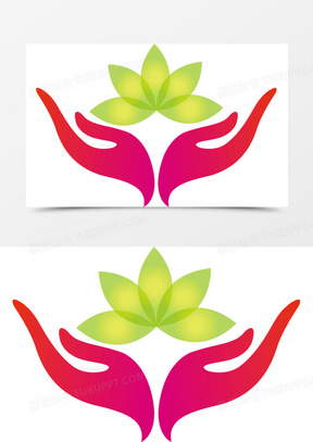 可爱双手呵护矢量图