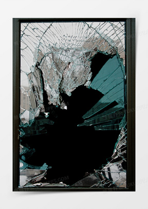 破碎了的窗户玻璃