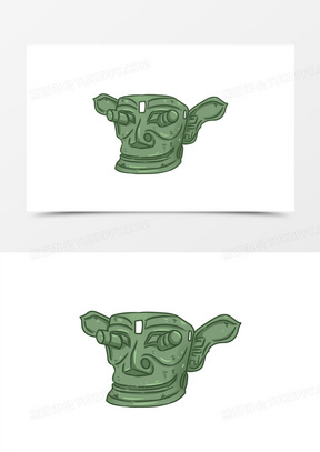 堆铜兽面元素360手绘三星堆铜人面具元素190手绘三星堆青铜大鸟头820