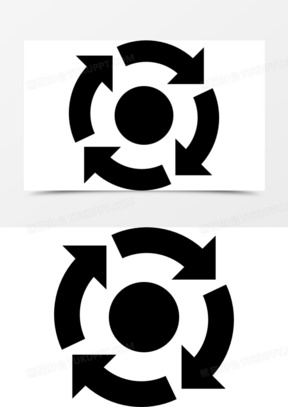 圆形平面商业周期或电路图标