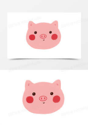 手绘可爱卡通小猪头元素1771可爱卡通2019猪年小猪拜年