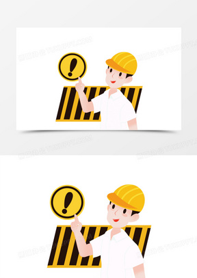 工人q版人物插画481手绘卡通小清新可爱创意劳动节劳动职业工人工地