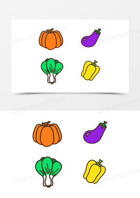 简笔画蔬菜组合带颜色图片