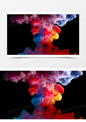 多彩的火烧云团素材