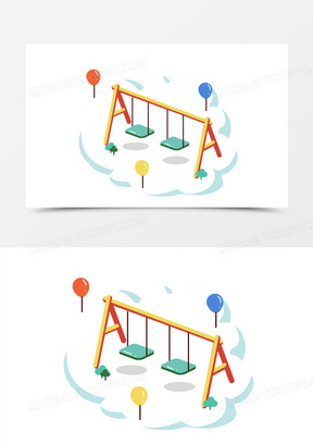 卡通秋千图片素材