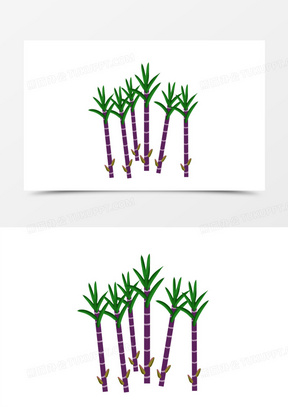 手绘简约甘蔗免抠元素
