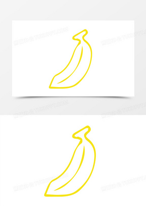 创意矢量简笔画香蕉线稿装饰素材