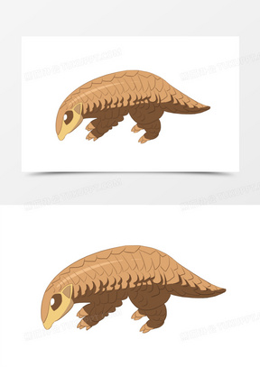 手绘卡通野生动物穿山甲免抠素材