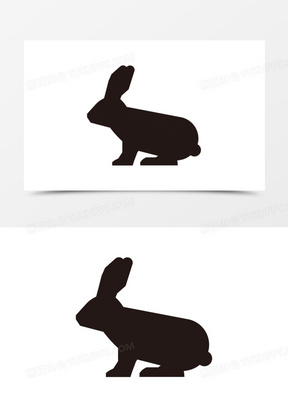 兔子剪影图片素材