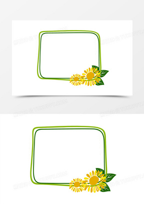黄色向日葵边框素材