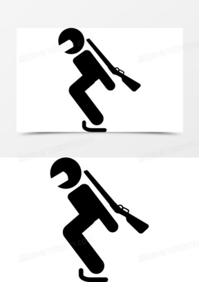 奥运会冬季两项运动轮廓图标