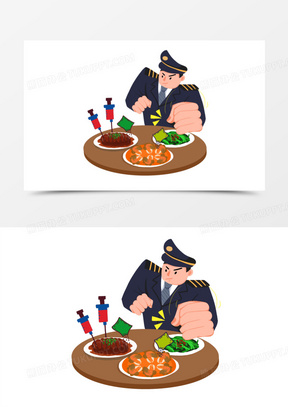 手绘重拳出击食品安全问题创意插画素材