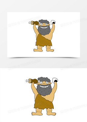 卡通野人头像可爱