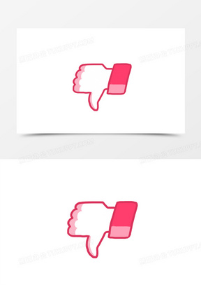 手绘卡通大拇指朝下手势元素