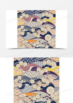 日式风和风印花元素