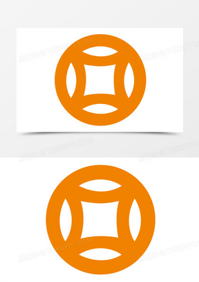 黄色铜钱底纹矢量素材