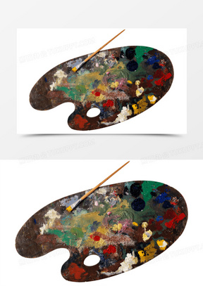 彩色油画颜料盘实物图