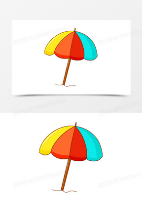 卡通手绘太阳伞元素