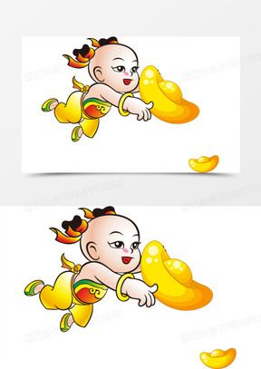 矢量卡通送财童子