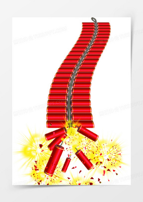 卡通红色新年礼炮