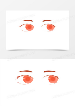 红眼睛简笔画图片