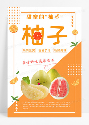 柚子水果宣传海报