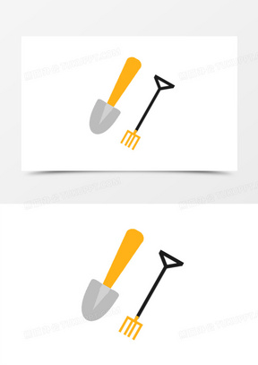 的铲子20卡通厨房餐具210五一劳动节手绘卡通红柄黄杆铁锹1331手绘