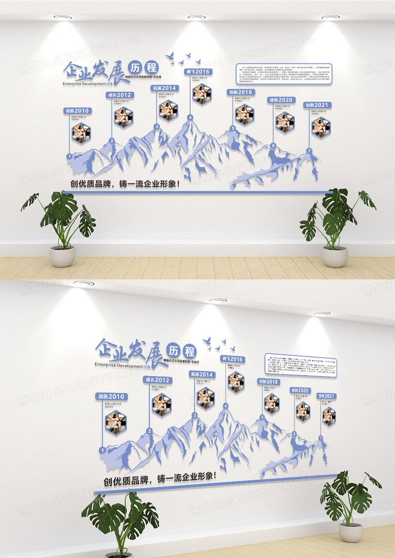 商务企业发展历程文化墙