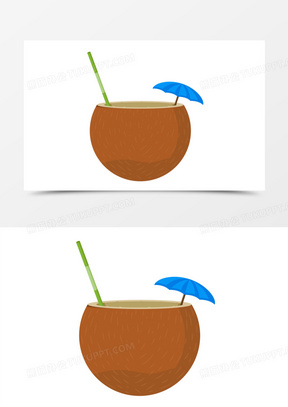 手绘椰子图片素材