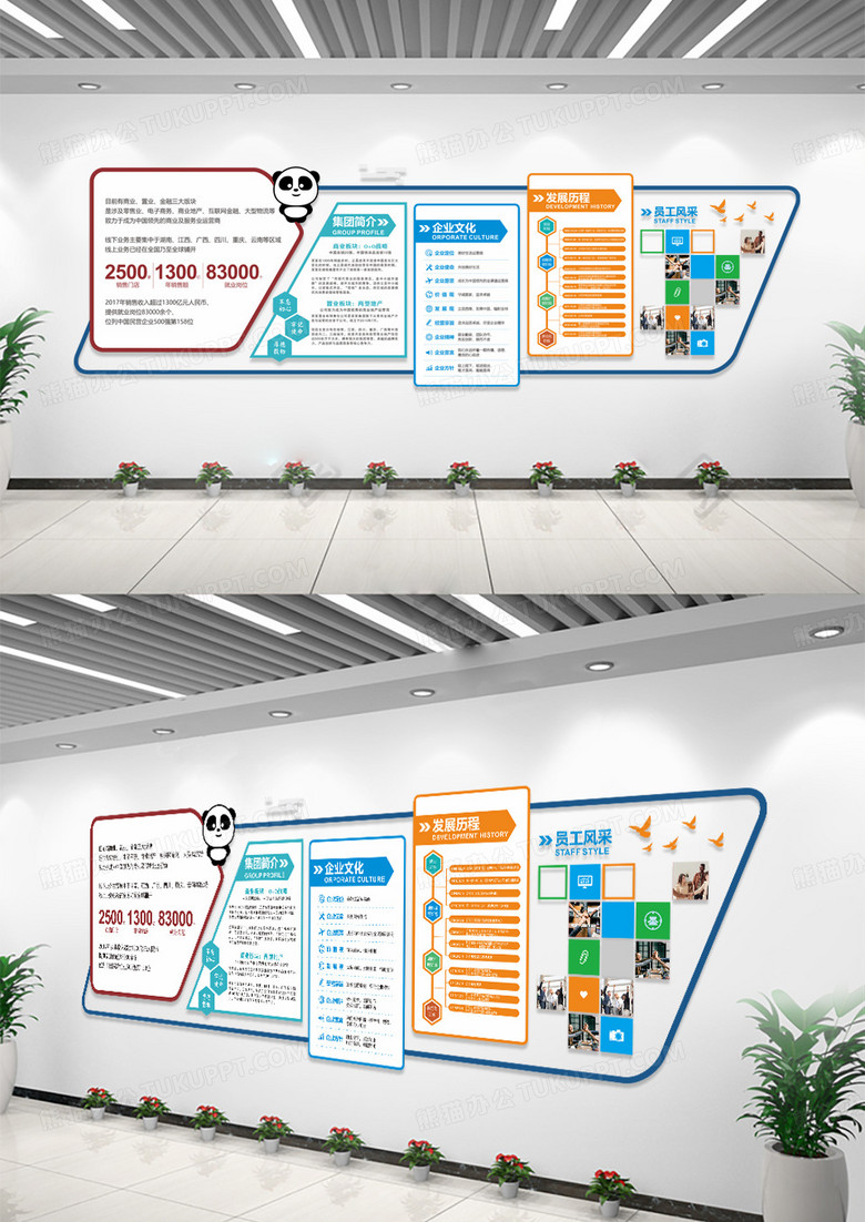 商务企业发展历程企业文化墙