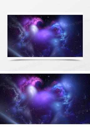 紫蓝色星宛发光海报