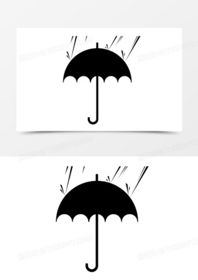 黑色剪影防水伞装饰元素