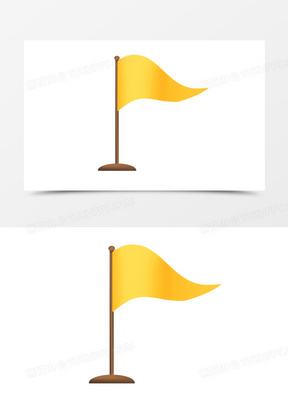 手绘卡通小黄旗免抠元素