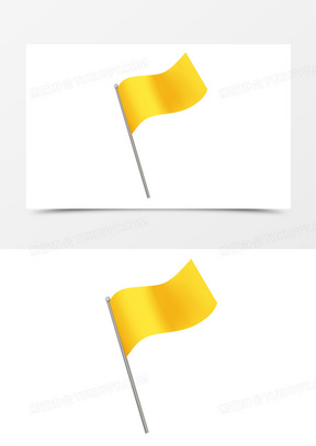 手绘卡通小黄旗免抠素材