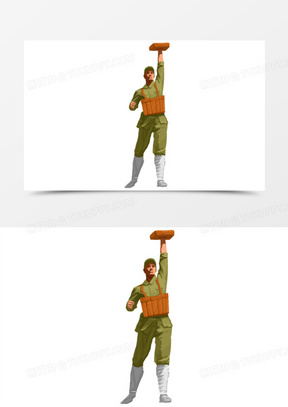 手绘董存瑞革命烈士人物素材