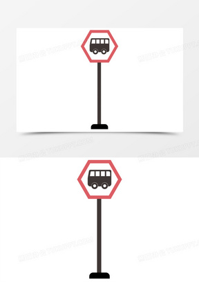 100手绘公交站牌免抠素材70手绘简约风公交站牌素材120手绘矢量公交