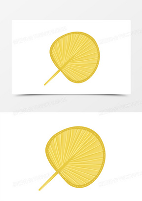 卡通的粽叶蒲扇和西瓜1323夏天立夏手绘卡通西瓜绿叶蒲扇小清新清凉