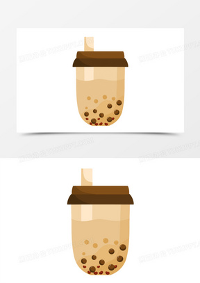 手绘珍珠奶茶免抠素材