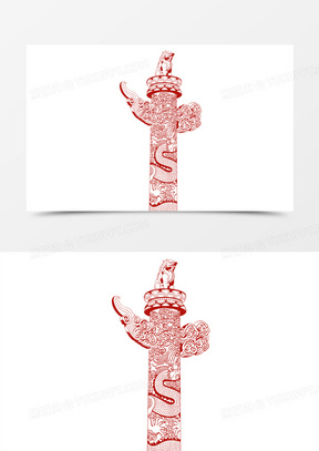 手绘华表图片素材