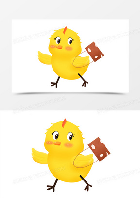 手绘免抠上学小鸡元素