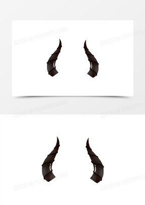 手绘卡通恶魔角免抠元素