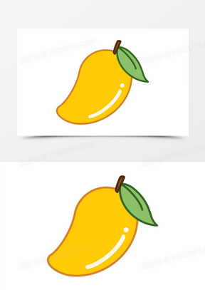 手绘彩色简笔风芒果素材