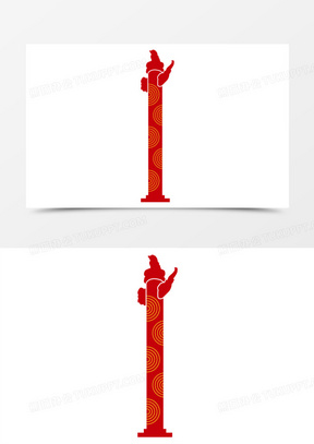 华表剪影图片素材