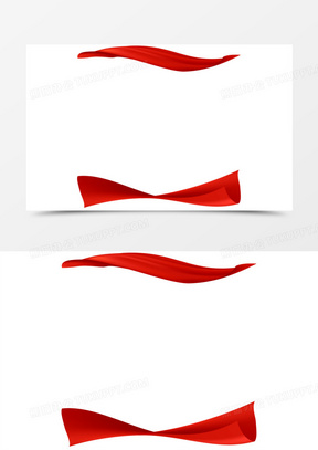 手绘党政红色丝绸边框素材