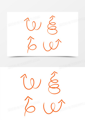 一组螺旋上升箭头元素免抠装饰合集素材