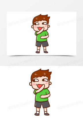 卡通手绘男生傲慢嘲笑元素