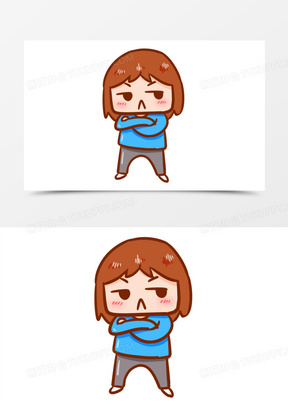 卡通小孩傲慢元素