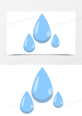 蓝色卡通风格水滴雨滴汗珠子装饰元素810手绘卡通汗珠免抠装饰素材230